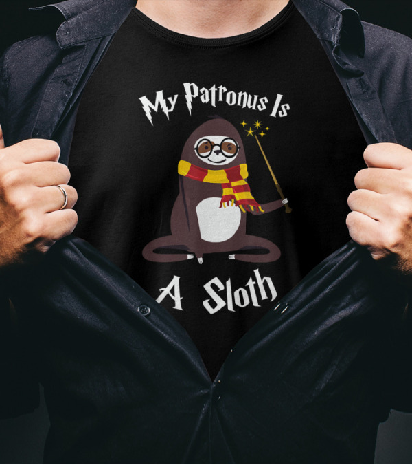 My Patronus Is A Sloth Wizard Parody Merchandising T-Shirt