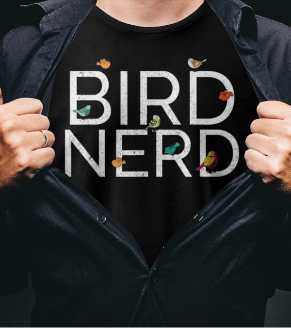 EpicWear Bird Nerd Bird Watcher Enthusiast With Colorful Birds T-Shirt