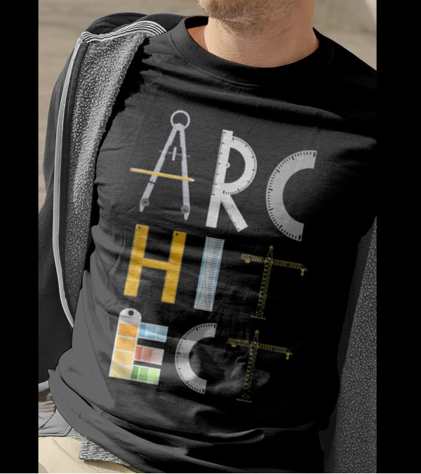 Architect Student Gifts Architecture Tools Blueprint T-Shirt