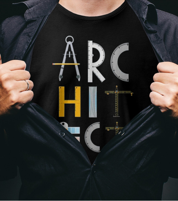 Architect Student Gifts Architecture Tools Blueprint T-Shirt