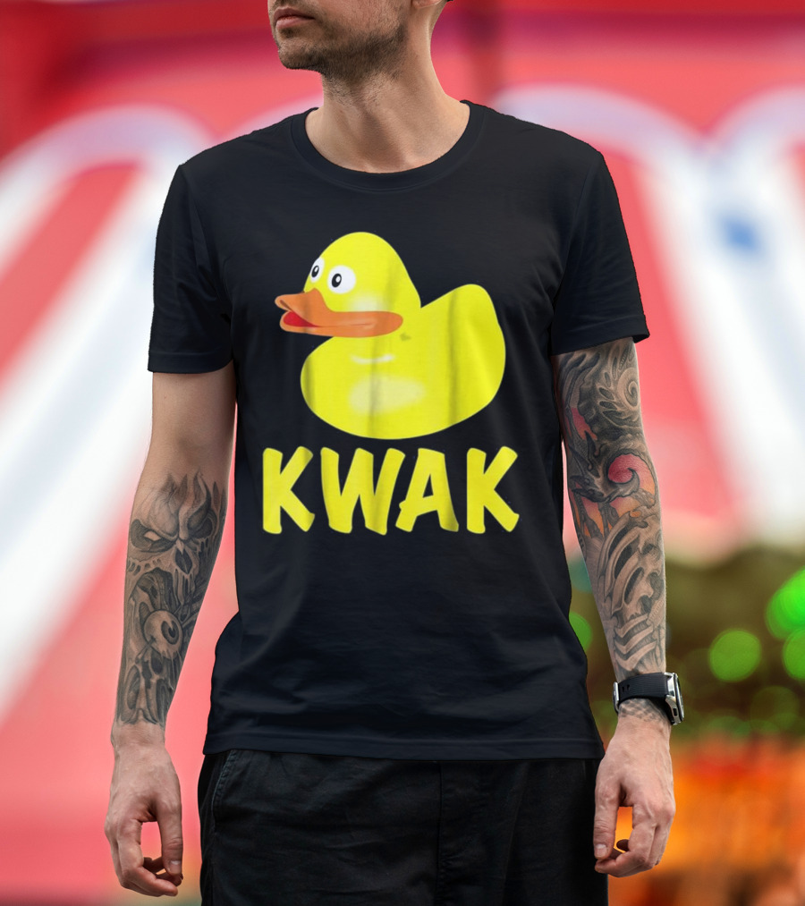 KWAK THE DUCK Bright Yellow Cartoon Rubber Duck for Women for Men T-Shirt