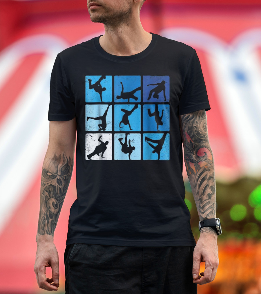 Hip Hop Breakdance Poses Retro Vintage T-Shirt