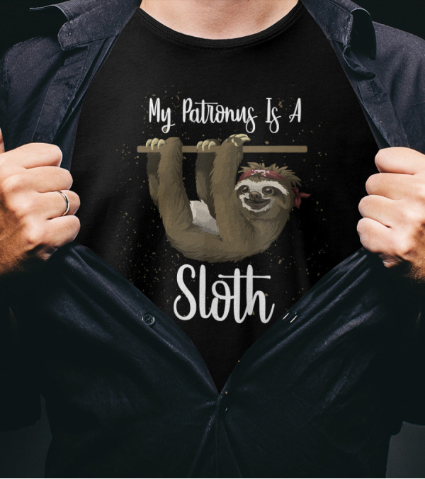 My Patronus Is A Sloth Cute Sloth Wizard T-Shirt