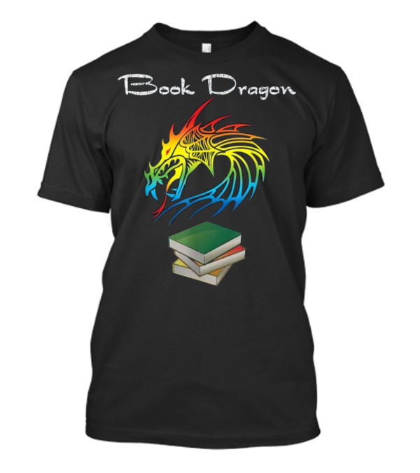 Book Dragon Colorful Reading Lovers' Fantasy T-Shirt