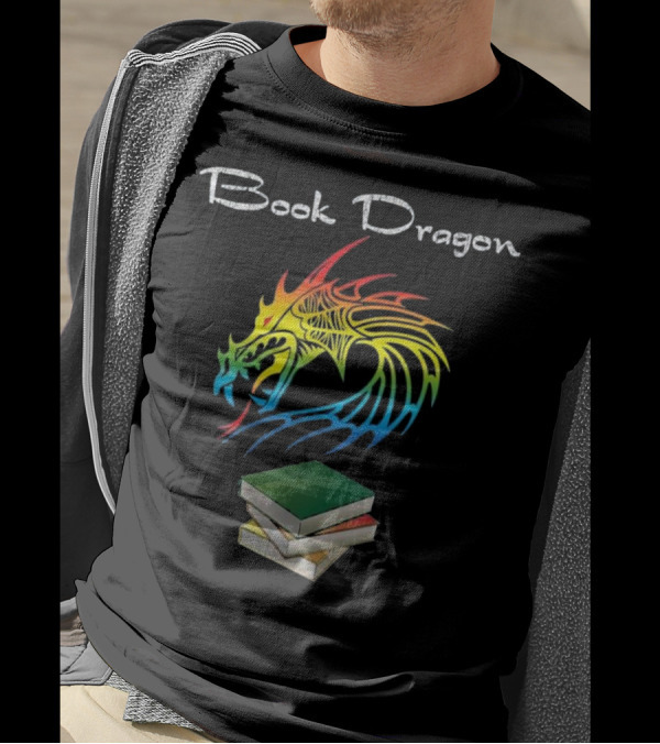 Book Dragon Colorful Reading Lovers' Fantasy T-Shirt