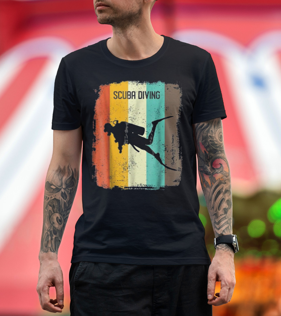Scuba Diving 70s Vintage Retro Ocean Diver T-Shirt