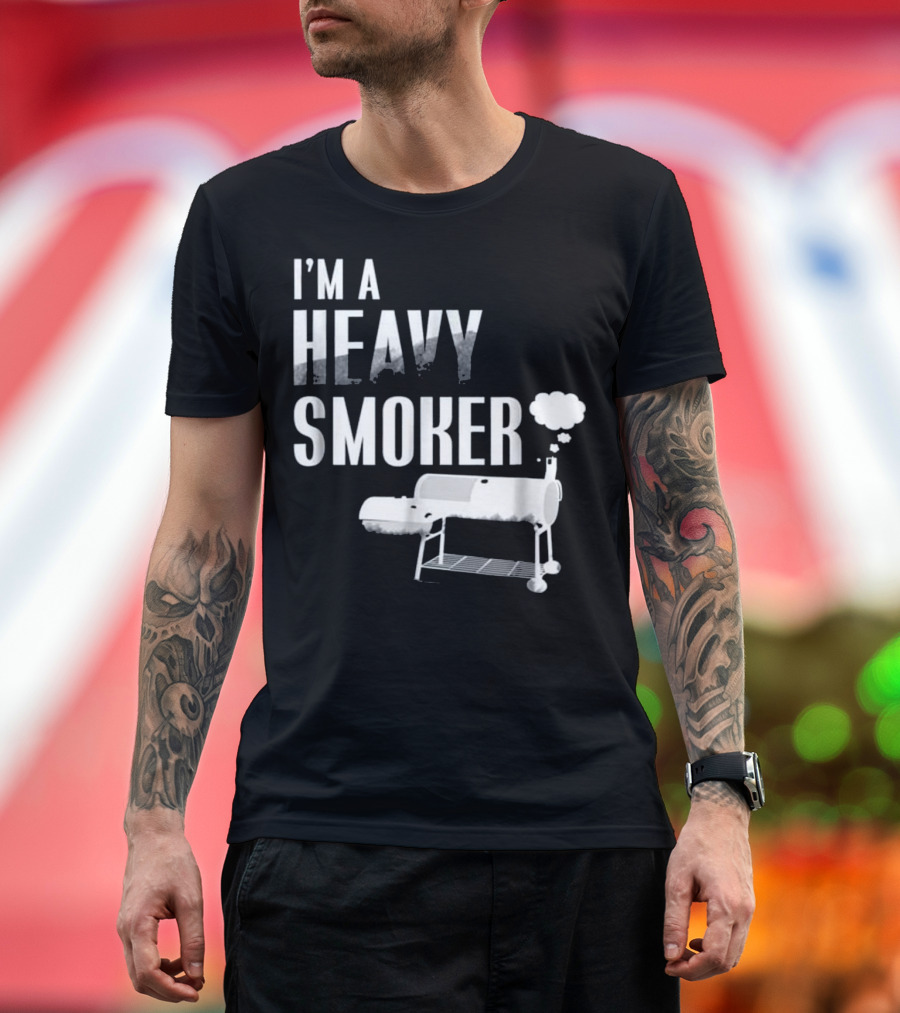 I'm A Heavy Smoker BBQ Grilling Smoker with Smoke Clouds T-Shirt