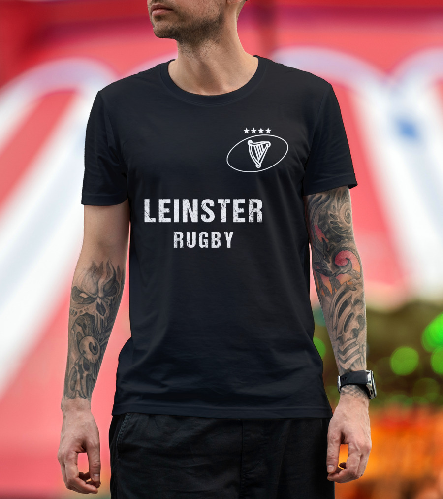 Leinster Rugby Modern Crest Four Star Champion T-Shirt