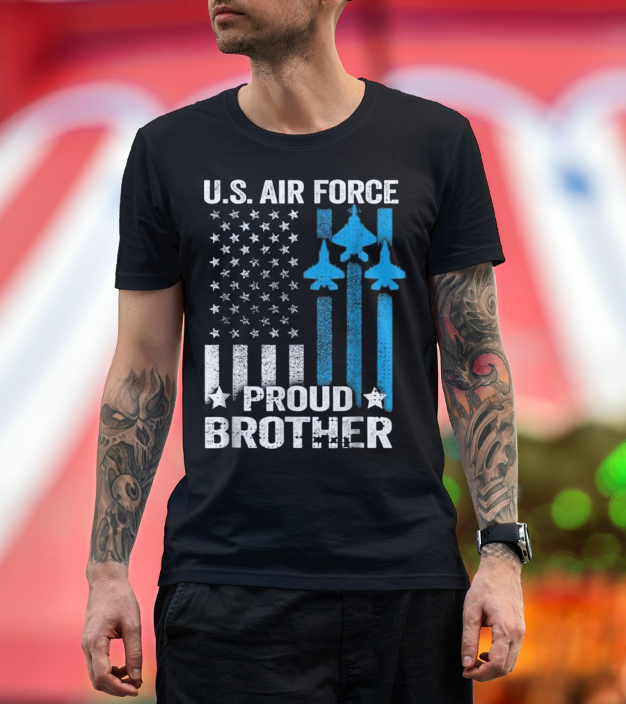 U.S. Air Force Proud Brother American Flag Jets T-Shirt