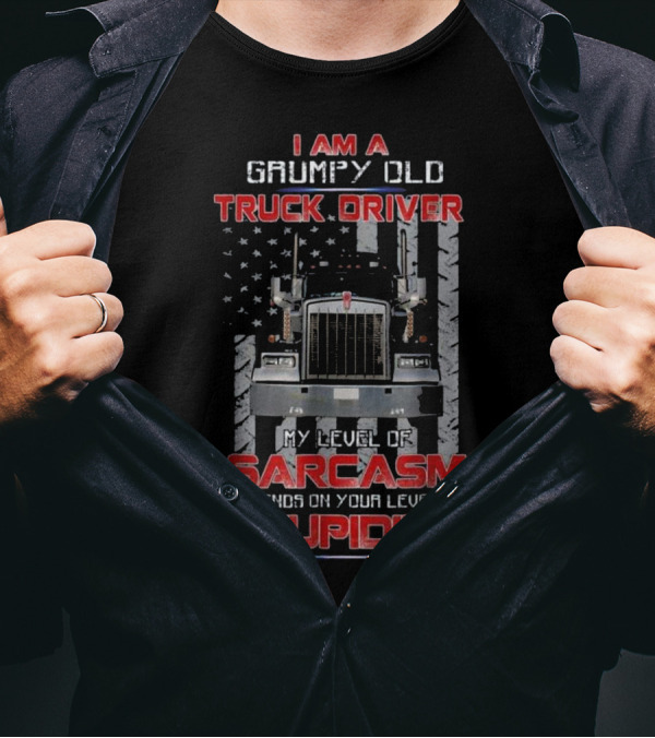 I Am A Grumpy Old Truck Driver My Level Of Sarcasm Depends On Your Level Of Stupidity T-Shirt