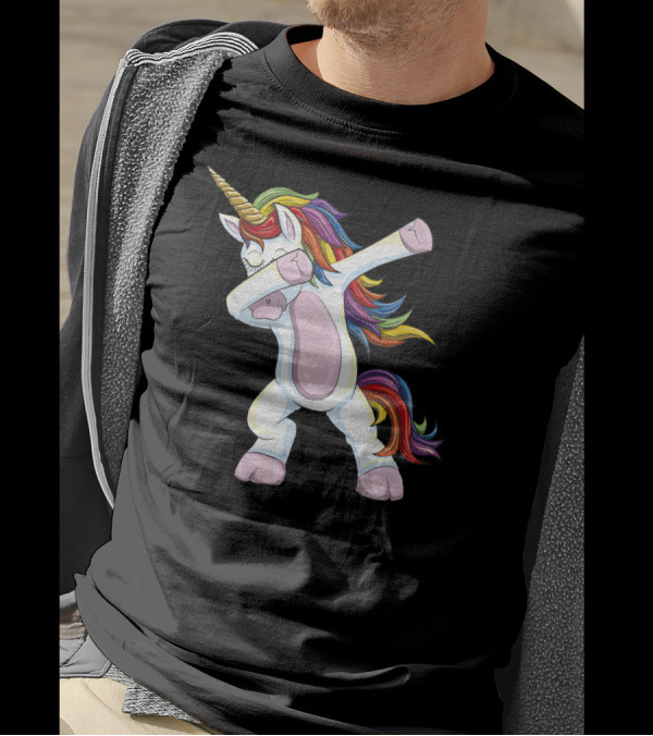 Dabbing Unicorn - Funny Rainbow Dab T T-Shirt