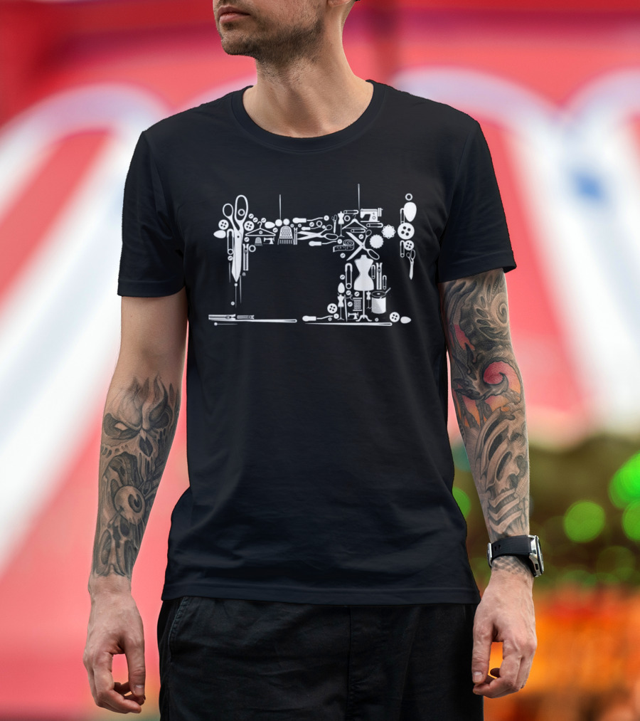 Sewing Quilting Machine Quilters Gift With Sewing Tools and Accessories T-Shirt
