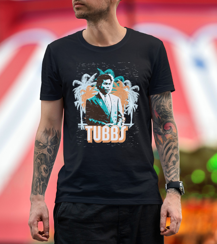 Miami Vice Tubbs Palm Tree Scene T-Shirt