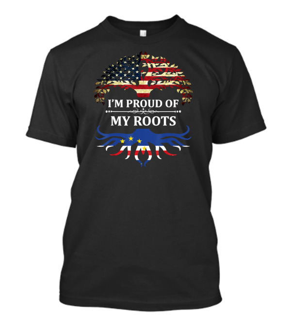 I'm Proud Of My Cabo Verdean American Roots With Flag Tree T-Shirt