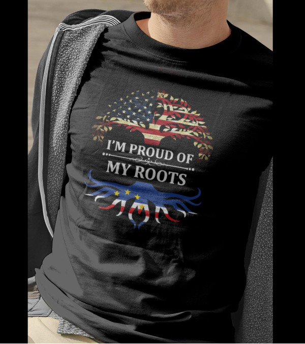 I'm Proud Of My Cabo Verdean American Roots With Flag Tree T-Shirt