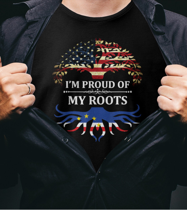 I'm Proud Of My Cabo Verdean American Roots With Flag Tree T-Shirt