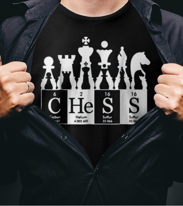 Chess Carbon Helium Sulfur Periodic Table Elements T-Shirt