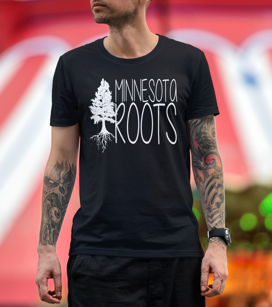 Minnesota Roots Tree Graphic with Tree Roots T-Shirt