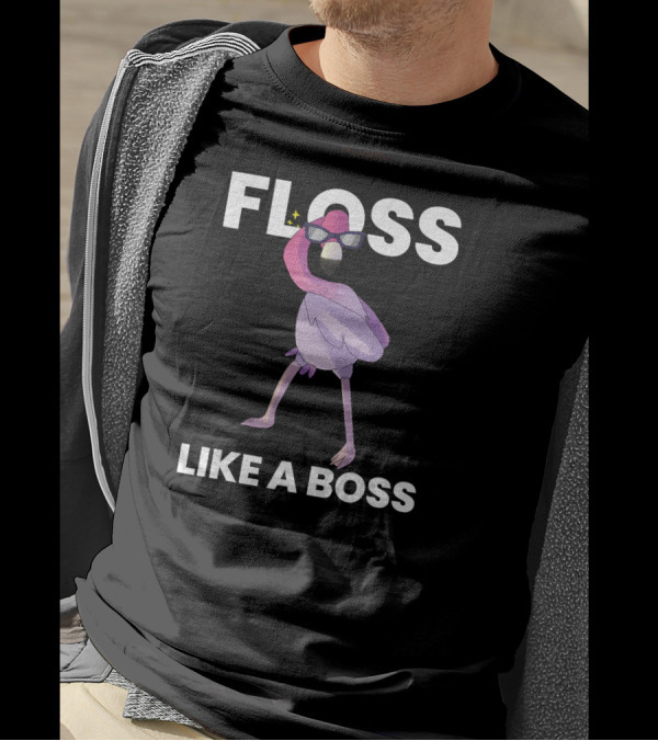 Flamingo Floss Like A Boss With Funny Flo T-Shirt