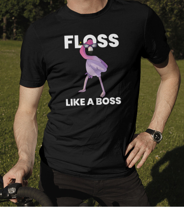 Flamingo Floss Like A Boss With Funny Flo T-Shirt