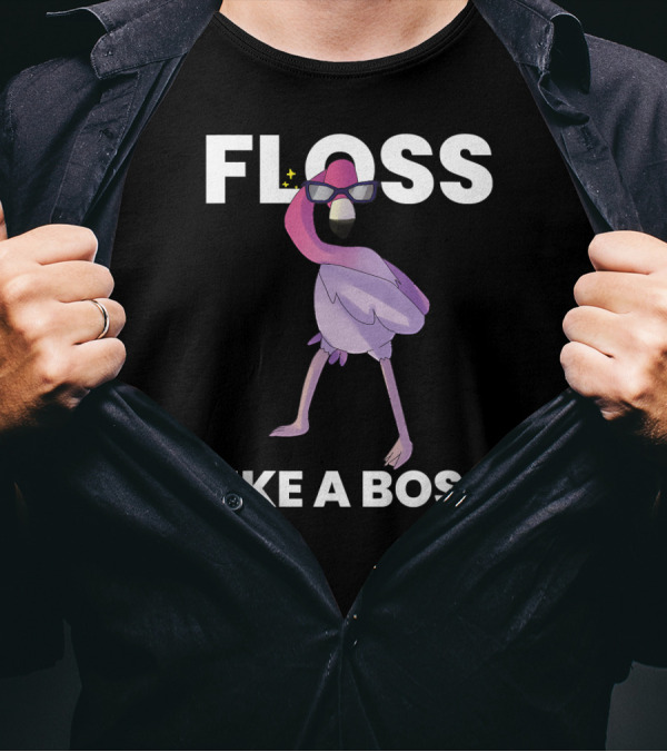 Flamingo Floss Like A Boss With Funny Flo T-Shirt