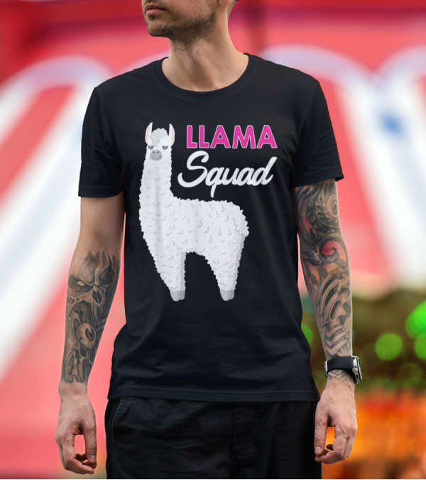 Premium T-Shirt: Llama Squad Funny Cute Birthday T-Shirt Llama Squad Funny Cute Birthday T-Shirt