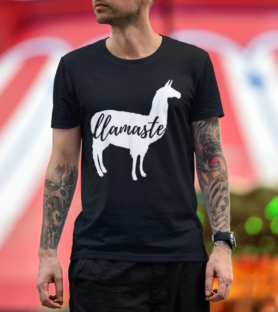 Llamaste Namaste Llama Yoga Lovers Fun White T-Shirt
