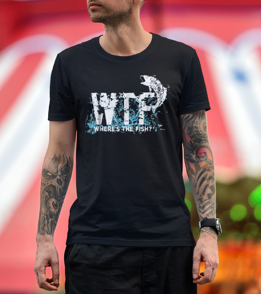 WTF Where's The Fish Fishing Splash T-Shirt