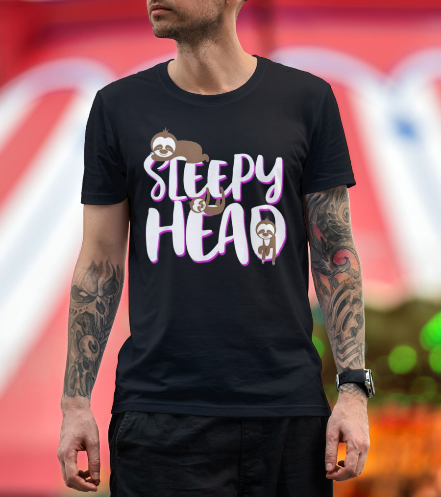 Sleepy Head Sloth Top Women Lazy 4th Of July T-Shirt