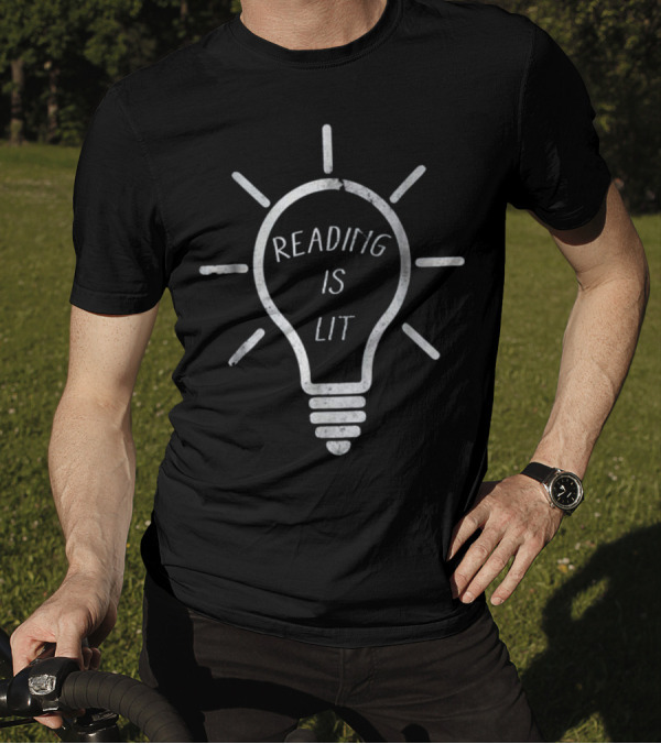 Reading Is Lit Light Bulb Reading Literacy Literature T-Shirt