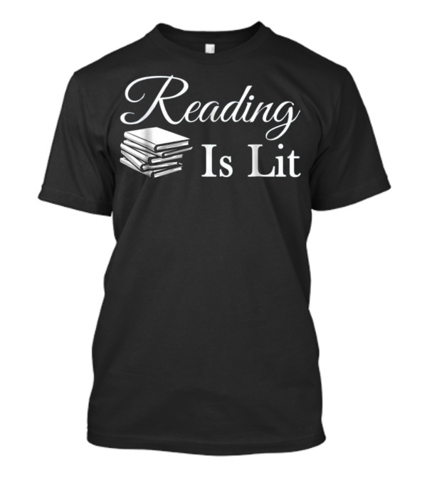 Reading Is Lit Book Stack T-Shirt