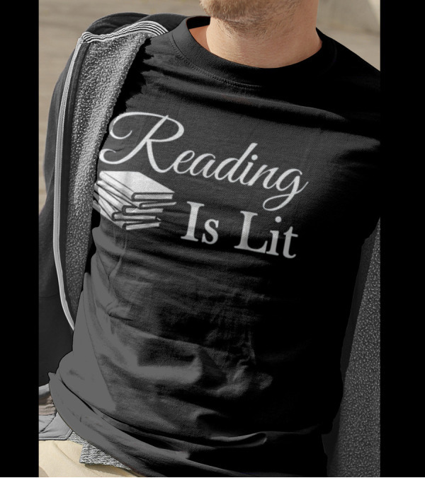 Reading Is Lit Book Stack T-Shirt