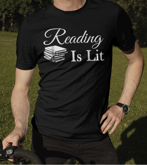 Reading Is Lit Book Stack T-Shirt