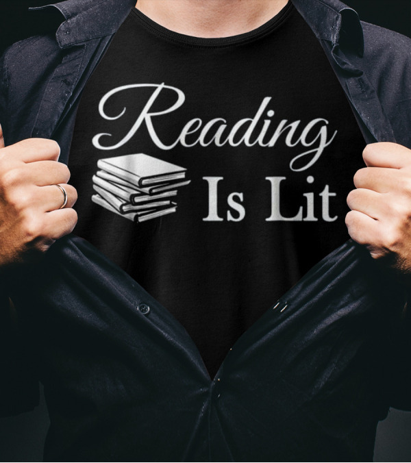 Reading Is Lit Book Stack T-Shirt