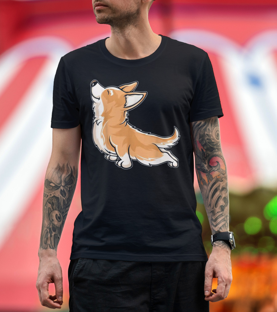 Corgi Yoga Funny Stretch Corgi Pose T-Shirt