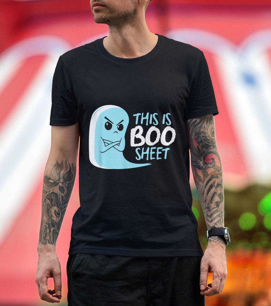 This Is Boo Sheet Angry Blue Ghost Halloween T-Shirt