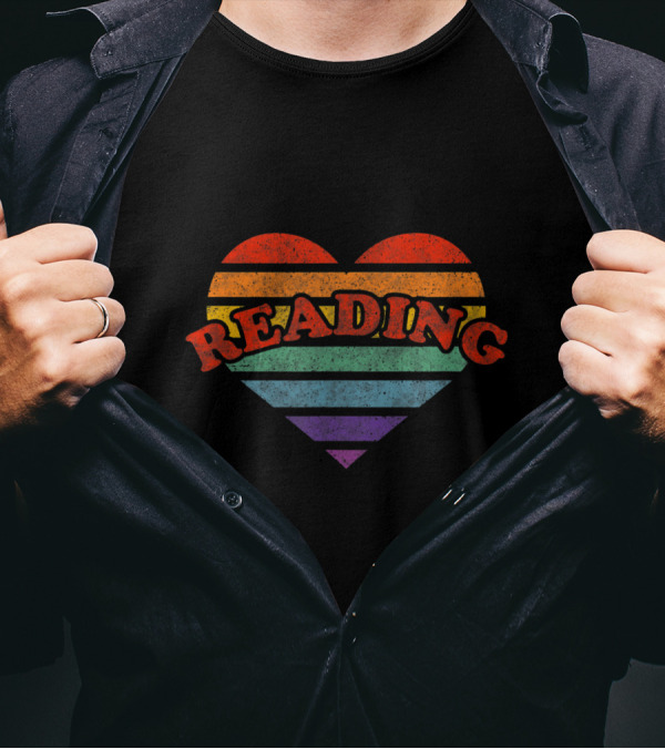 Reading Rainbow Heart 80s Retro Whimsy T-Shirt