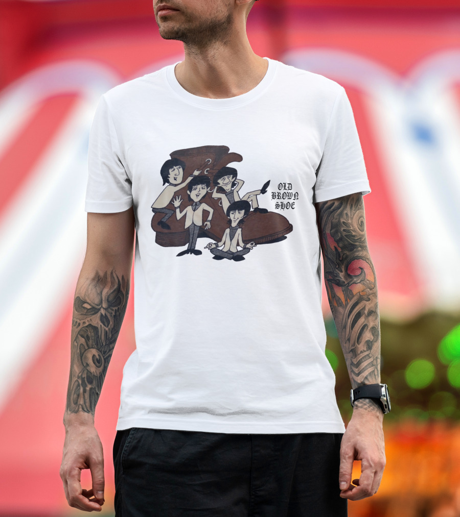 Old Brown Shoe Cartoon Characters With Boot T-Shirt
