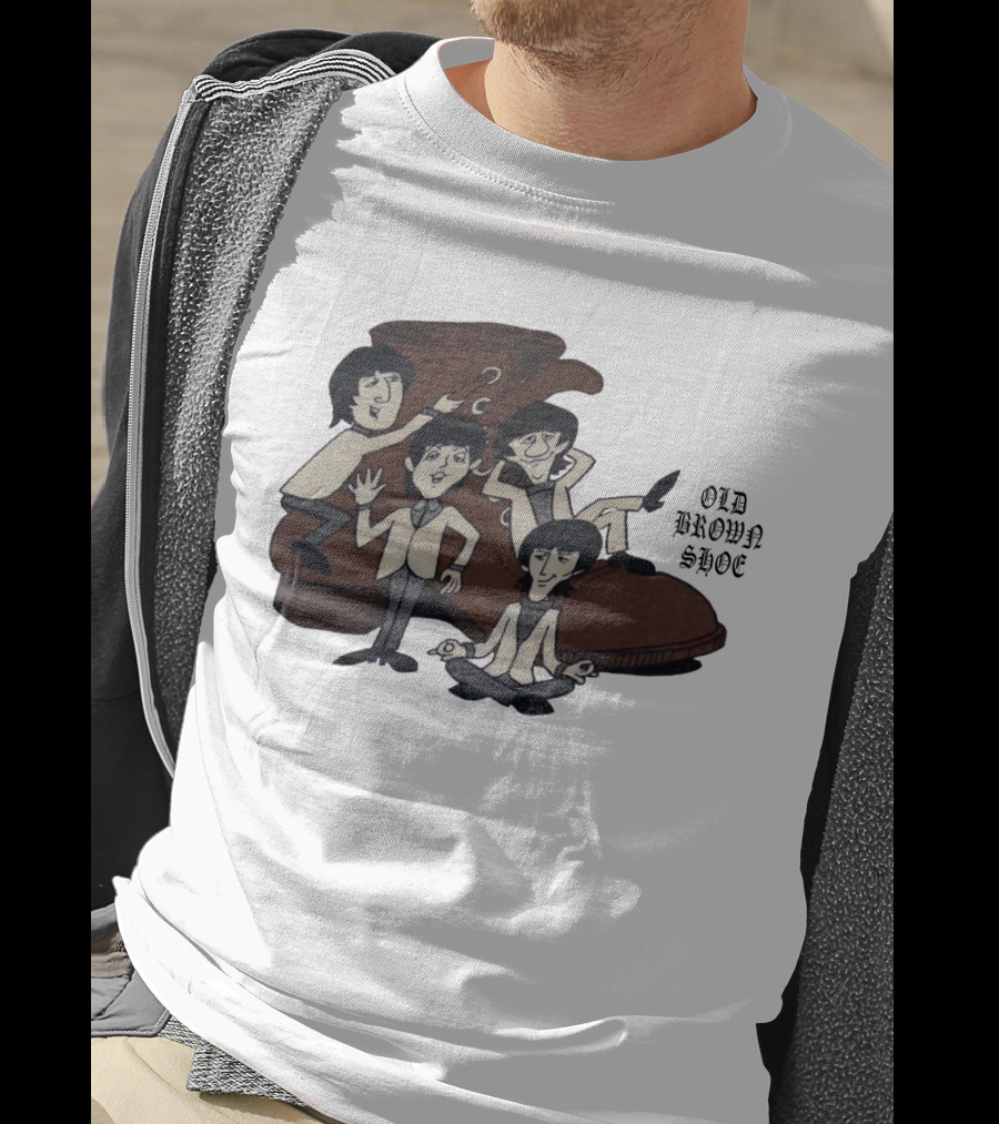 Old Brown Shoe Cartoon Characters With Boot T-Shirt
