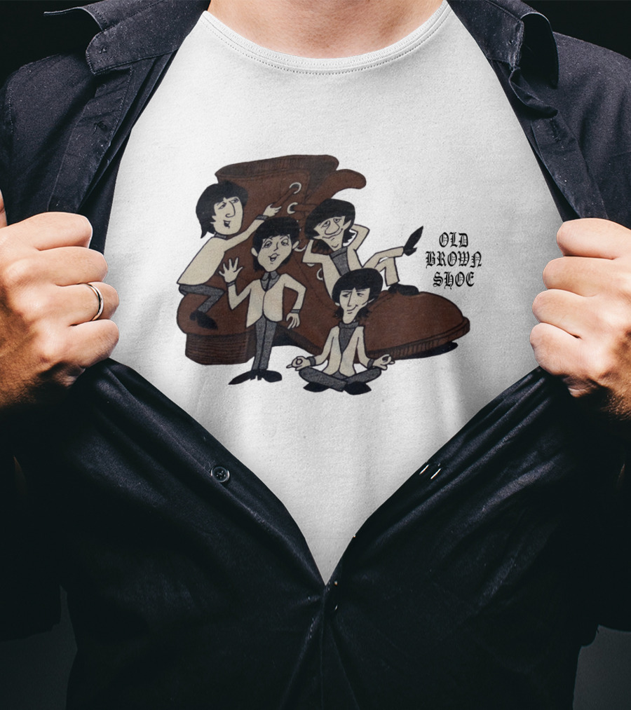 Old Brown Shoe Cartoon Characters With Boot T-Shirt