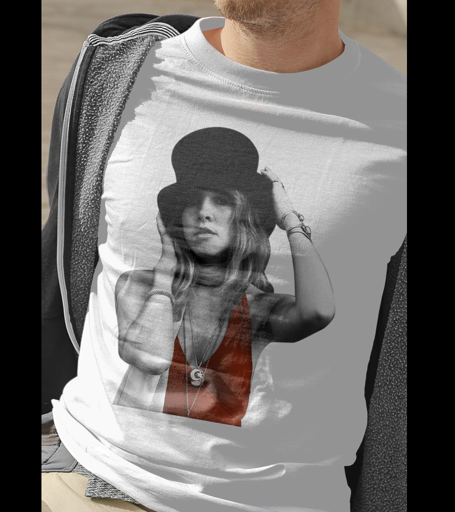 Fw 7 Stevie Nicks Vintage Red Dress And Black Top Hat T-Shirt