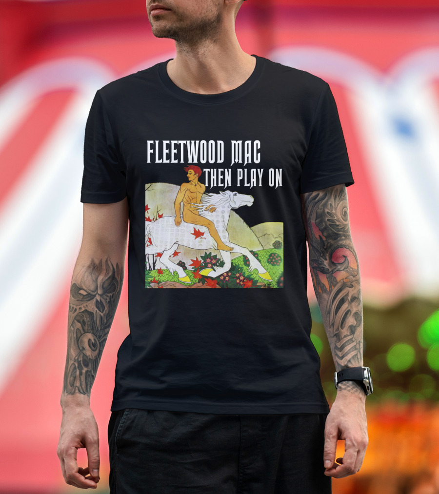 Fw 22 Male Figure Riding White Horse With Autumn Leaves T-Shirt