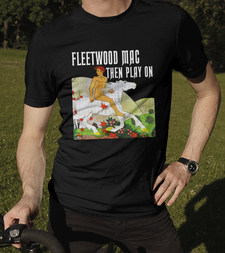 Fw 22 Male Figure Riding White Horse With Autumn Leaves T-Shirt