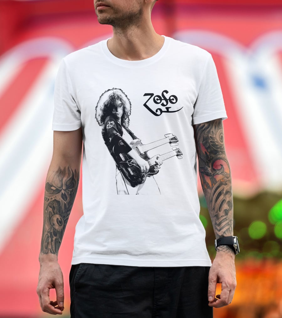 Lz 16 Zoso Double Neck Guitar Performance T-Shirt