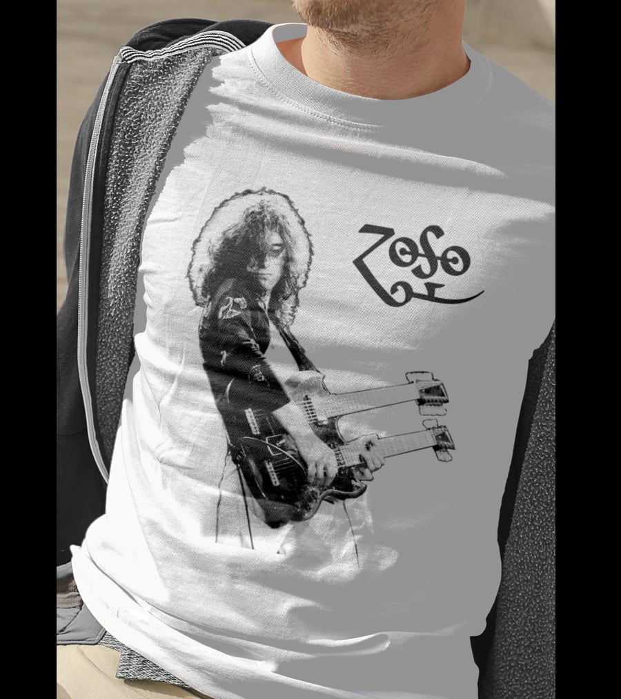 Lz 16 Zoso Double Neck Guitar Performance T-Shirt