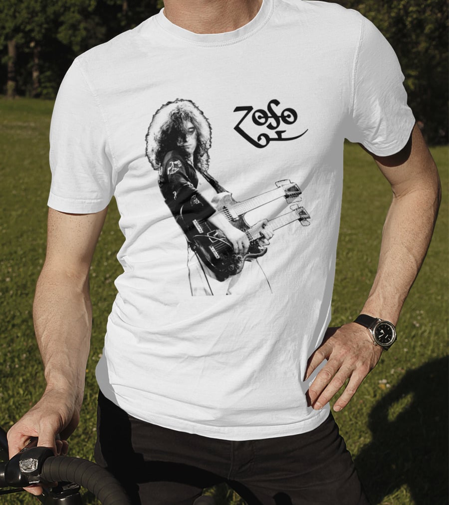 Lz 16 Zoso Double Neck Guitar Performance T-Shirt