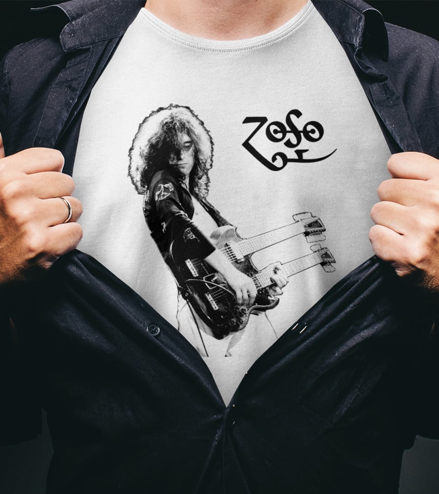 Lz 16 Zoso Double Neck Guitar Performance T-Shirt