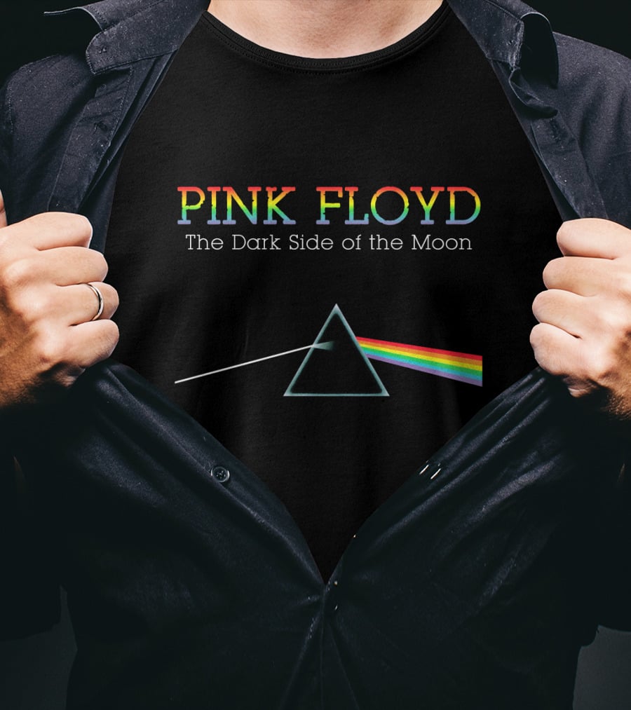 Pink Floyd The Dark Side Of The Moon Prism Rainbow Spectrum T-Shirt