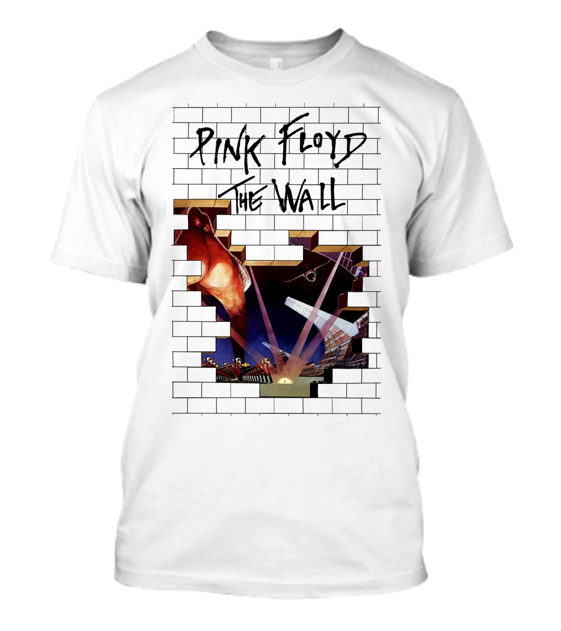 Pink Floyd The Wall Album Art Brick Wall Concert Lights T-Shirt