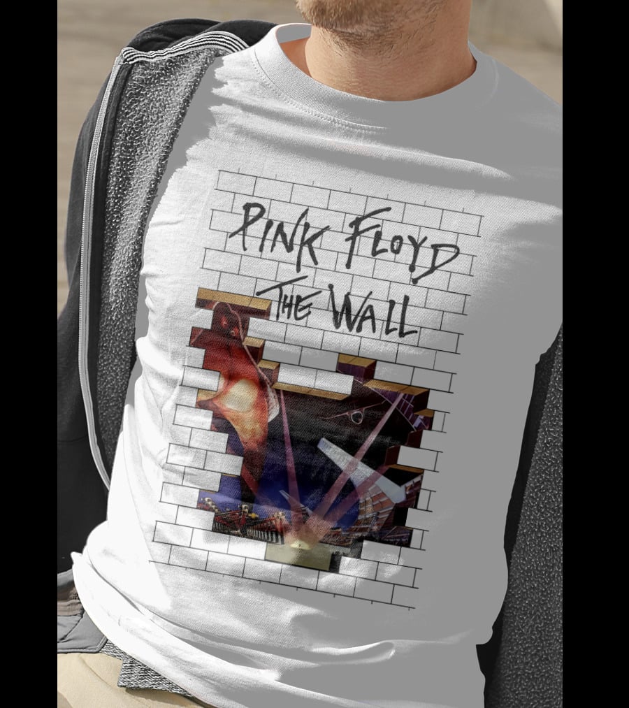 Pink Floyd The Wall Album Art Brick Wall Concert Lights T-Shirt